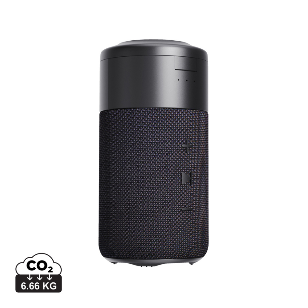 Logo trade promotional gifts image of: Urban Vitamin Anaheim RCS recycled 10W speaker 15W charger
