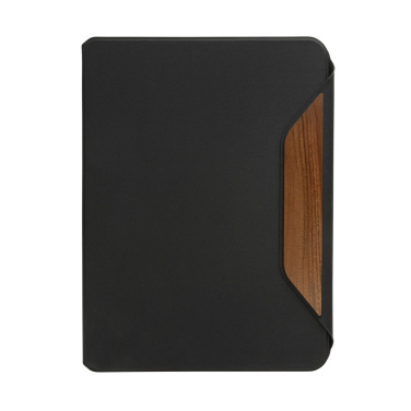 Logo trade promotional merchandise picture of: Teri AWARE™ RPET and walnut A4 portfolio