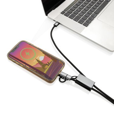 Logo trade promotional merchandise picture of: Terra RCS recycled PET phone cord with dual charge cable
