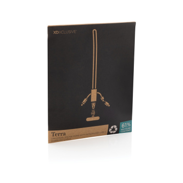 Logo trade promotional merchandise photo of: Terra RCS recycled PET phone cord with dual charge cable