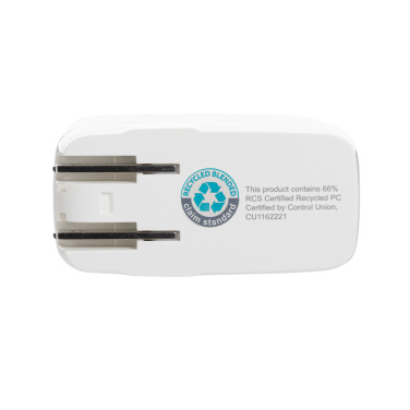 Logotrade promotional product picture of: TravelCharge Pro RCS rplastic travel charger with USB C