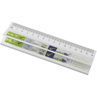 Logo trade promotional items image of: Sticky-Mate® recycled sticky notes with printed 15 cm ruler