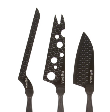 Logotrade promotional giveaways photo of: BOSKA Cheese Knife Set Monaco+ Black