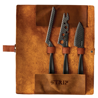 Logo trade promotional products image of: BOSKA Cheese Knife Set Monaco+ Black