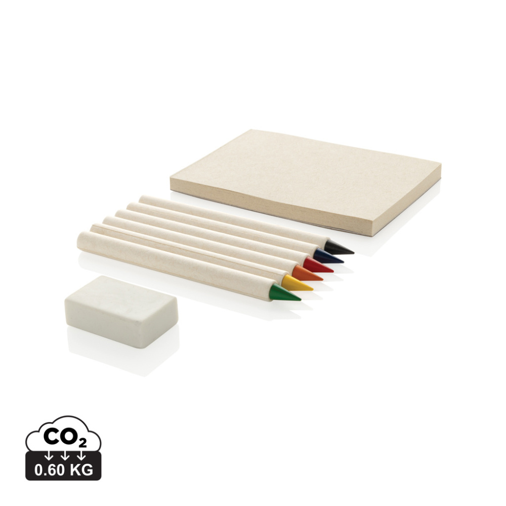 Logo trade corporate gift photo of: Micki GRS infinity 6pc coloring pencil set with notepad