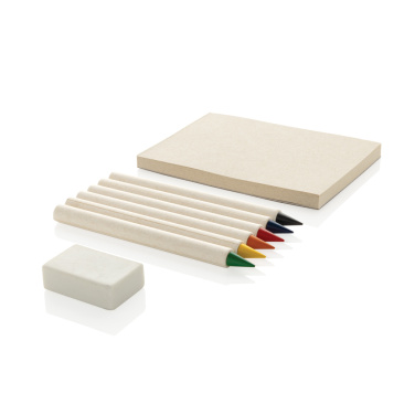 Logo trade advertising product photo of: Micki GRS infinity 6pc coloring pencil set with notepad