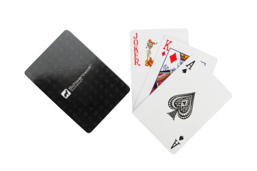 Logo trade promotional products image of: Set of playing cards and dice MURRAY Schwarzwolf