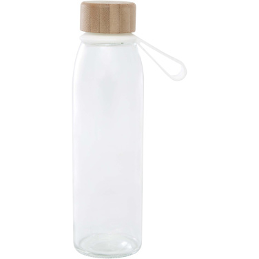Logo trade advertising product photo of: Porto 500 ml glass water bottle with silicone handle and bamboo lid