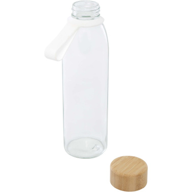 Logotrade promotional gift picture of: Porto 500 ml glass water bottle with silicone handle and bamboo lid