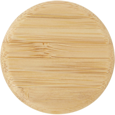 Logotrade promotional product picture of: Porto 500 ml glass water bottle with silicone handle and bamboo lid