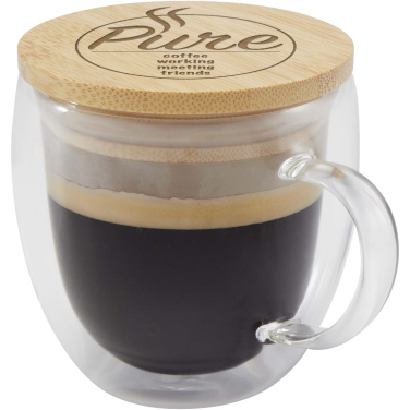 Logo trade advertising product photo of: Lenora 250 ml glass cup with bamboo lid