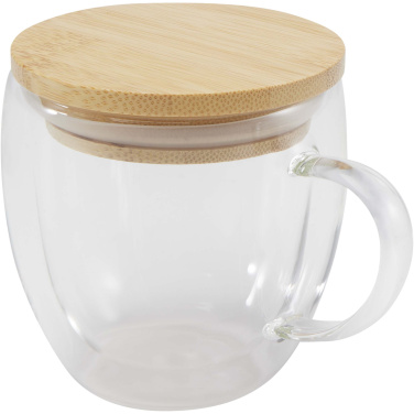 Logo trade promotional merchandise image of: Lenora 250 ml glass cup with bamboo lid