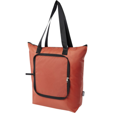Logo trade promotional gifts image of: EcoFold RPET foldable tote cooler bag 15L