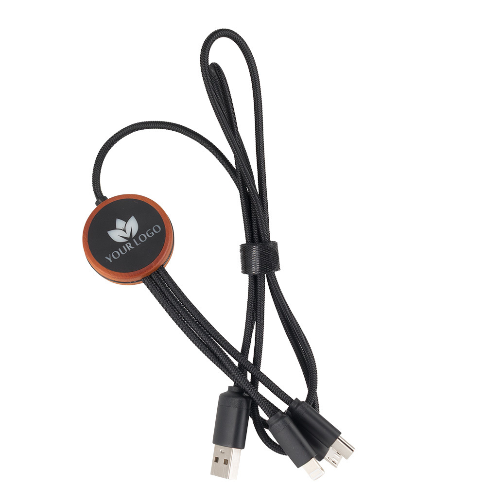 Logotrade corporate gift image of: Cable 3in1 with illuminated logo - LH-ZM04