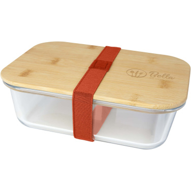 Logo trade business gifts image of: Roby glass lunch box with bamboo lid