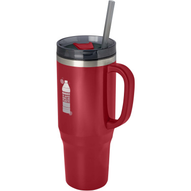 Logo trade business gifts image of: Melbourne 1200 ml RCS certified insulated tumbler with straw