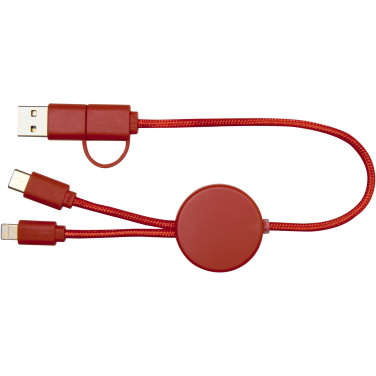Logo trade promotional merchandise photo of: Citala 5-in-1 recycled plastic 30 cm data sync and 27W fast charge cable