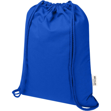 Logo trade advertising products image of: Oregon Blend 140 g/m² GRS recycled drawstring bag 5L