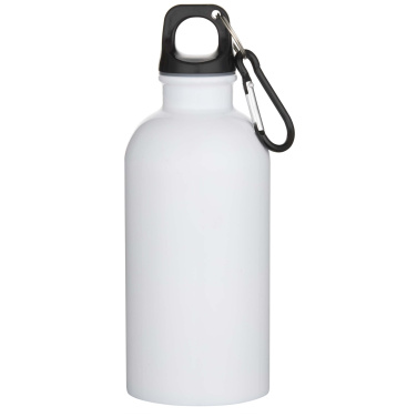 Logotrade promotional item image of: Oregon 400 ml sublimation RCS recycled single wall stainless steel water bottle with carabiner