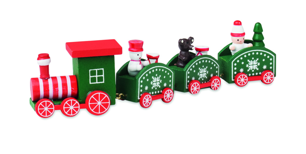 Logo trade promotional giveaways picture of: Wooden Christmas train