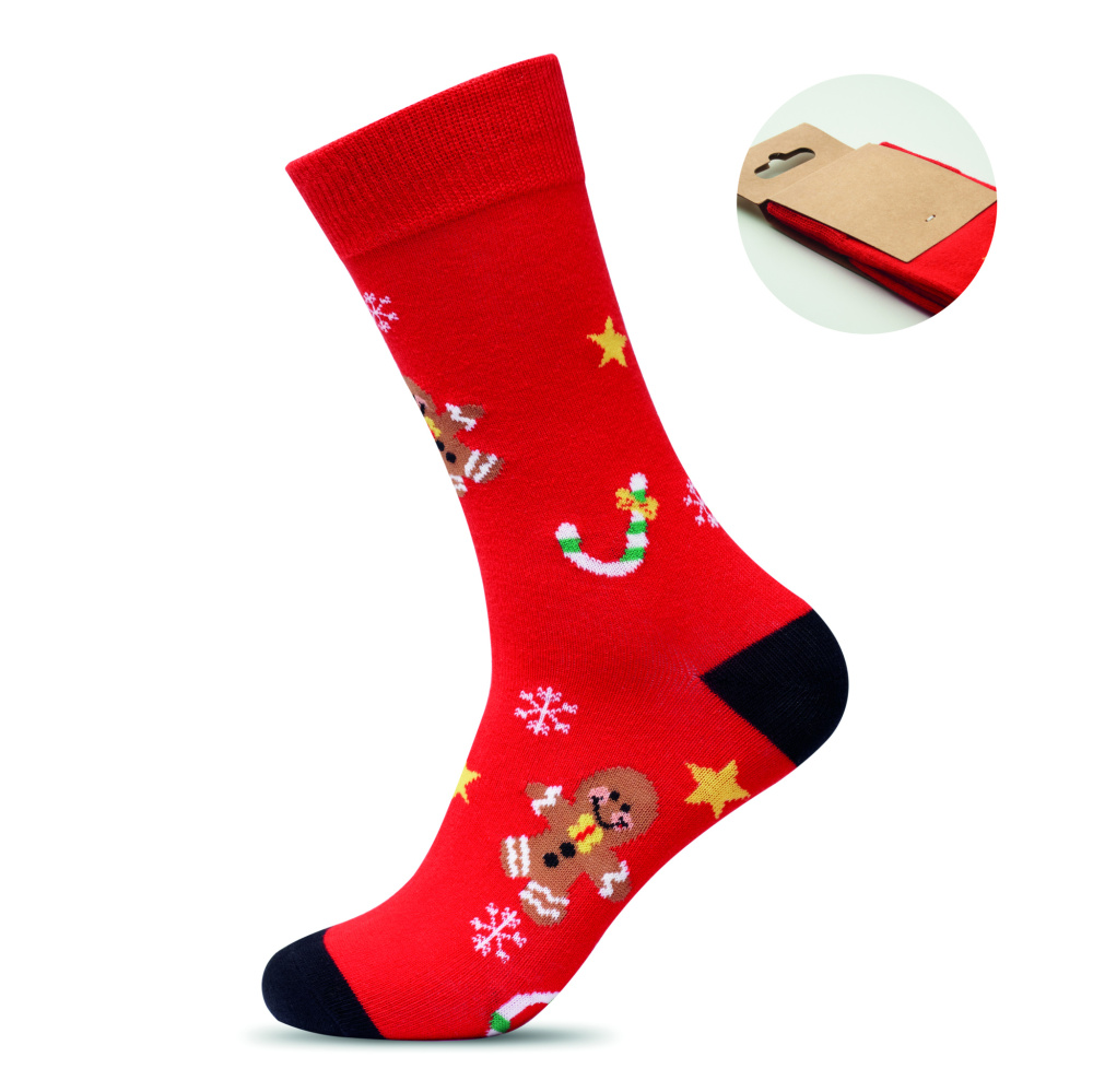 Logo trade promotional products image of: Pair of Christmas socks L