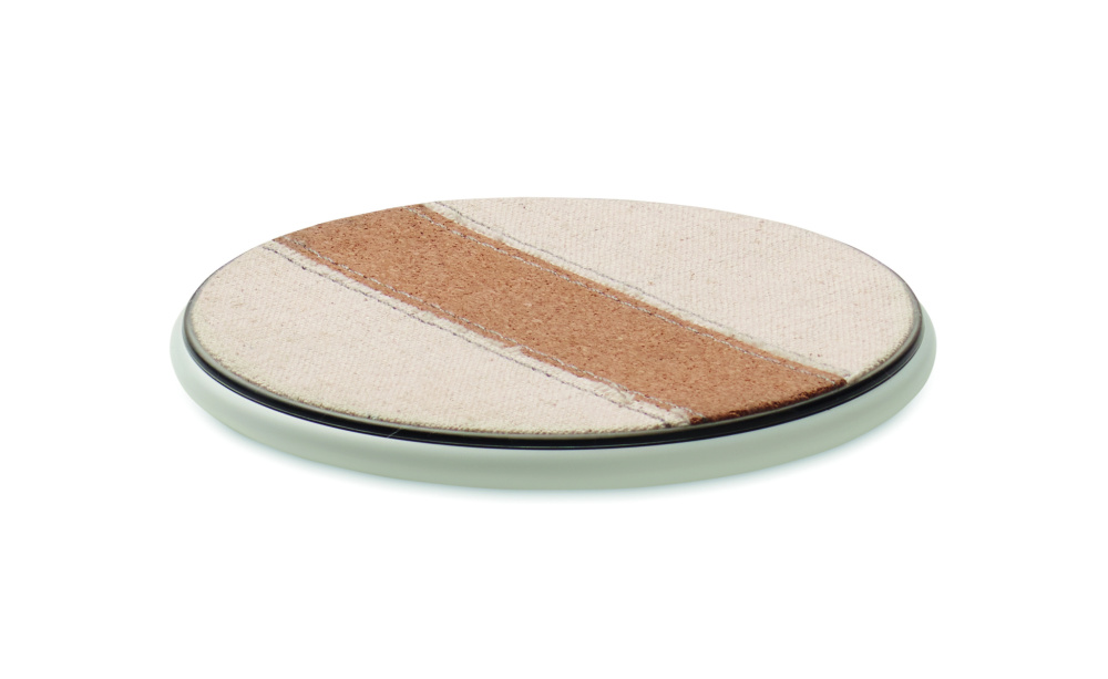 Logo trade advertising products picture of: Cork wireless charger 15W