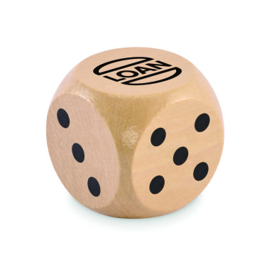Logotrade promotional giveaway picture of: Schima wooden dice 5cm dia