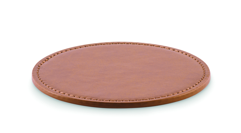 Logo trade advertising products image of: Round coaster in PU