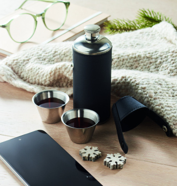 Logo trade advertising products image of: Hip flask with shot cups