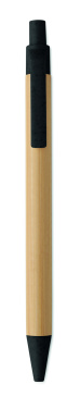 Logo trade corporate gifts picture of: Push button ball pen in bamboo