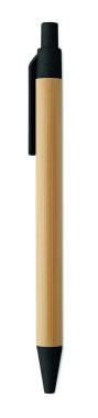 Logo trade promotional items image of: Push button ball pen in bamboo