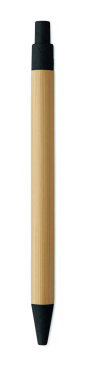 Logo trade advertising products image of: Push button ball pen in bamboo