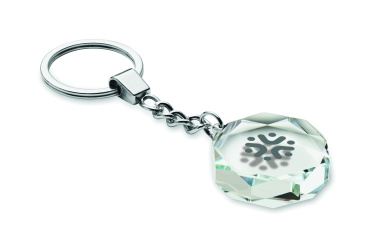 Logo trade promotional giveaway photo of: Glass round award key ring