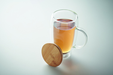 Logo trade promotional products image of: Double wall glass mug 450ml