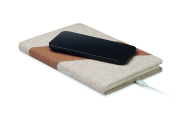 Logo trade promotional gift photo of: A5 notebook with 15W charger