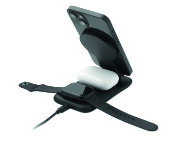 Logo trade corporate gift photo of: 3 in 1 wireless charger 15W