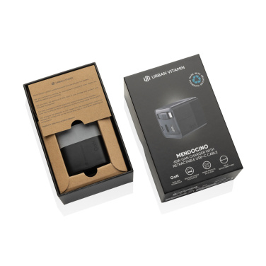 Logo trade promotional giveaway photo of: Urban Vitamin Mendocino 65W GaN charger retractable cable