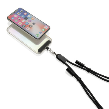 Logo trade promotional merchandise picture of: LoopAmp RCS RPET adjustable phone cord with 60W cable