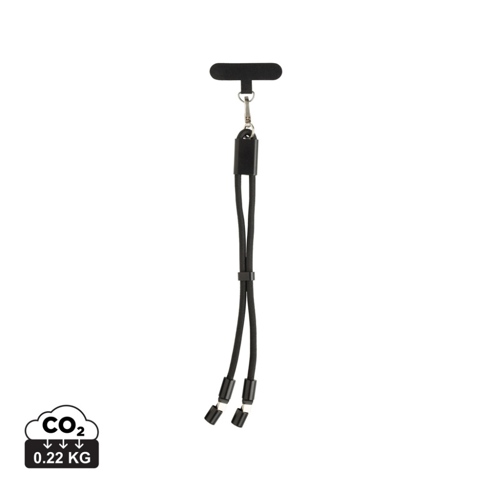 Logotrade promotional giveaway image of: LoopAmp RCS RPET adjustable phone wrist strap 60W cable
