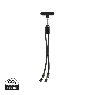 Logo trade promotional merchandise photo of: LoopAmp RCS RPET adjustable phone wrist strap 60W cable