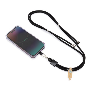 Logotrade promotional products photo of: CarryLoop RCS recycled PET adjustable phone holder lanyard
