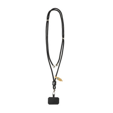 Logo trade business gifts image of: CarryLoop RCS recycled PET adjustable phone holder lanyard