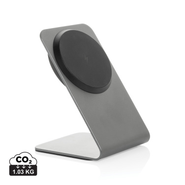 Logo trade promotional product photo of: Terra aluminium 15W magnetic wireless charging phone stand