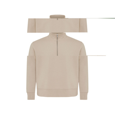 Logotrade promotional item image of: IQONIQ Elgon recycled cotton quarter zip sweater