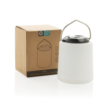 Logo trade promotional merchandise picture of: Limio RCS recycled plastic portable re-chargeable table lamp