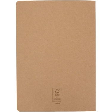 Logo trade promotional merchandise image of: Slyk A5 kraft cahier notebook with ruled pages