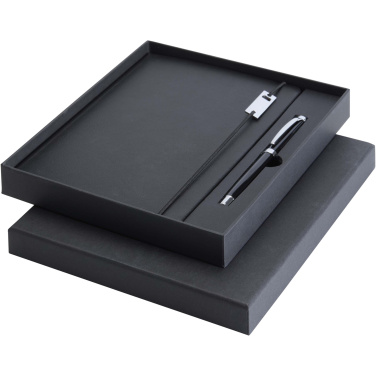 Logo trade promotional giveaway photo of: Legato Elegance A5 hard cover notebook and rollerball pen set