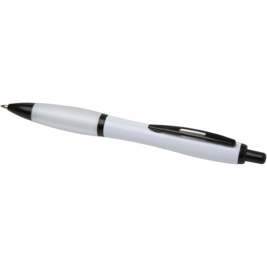 Logo trade promotional gifts picture of: Nash recycled plastic ballpoint pen with black trims (black ink)