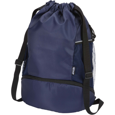 Logotrade corporate gift image of: Nomad GRS recycled sports drawstring bag with bottom compartment 18L
