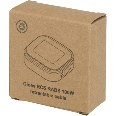 Logo trade promotional giveaways image of: Gloas 5-in-1 recycled retractable data sync and 100W fast charge cable with smartphone tool kit